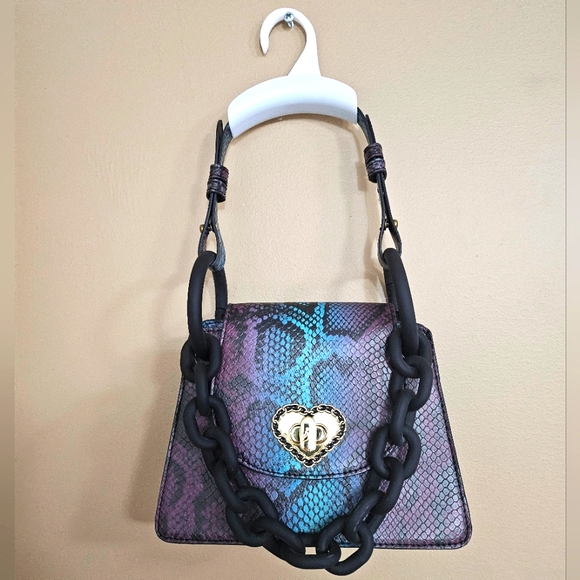 Betsey Johnson Handbags - NWOT BETSEY JOHNSON Chain Snakeskin Print Mini Purse